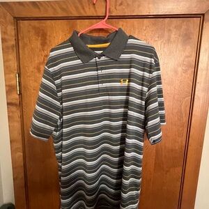 Under Armour Men's Gray Striped Polo Shirt